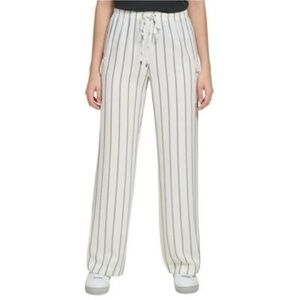 🔥 New Calvin Klein Wide Leg Pants Lightweight White Black Size Medium